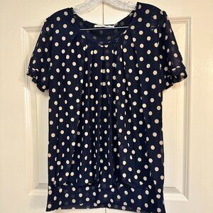 Cute Polka Dot Banded Waist Top